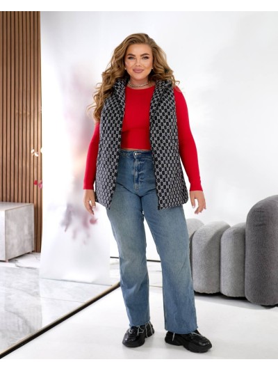 Жіноча демісезонна жилетка чорного кольору 34589