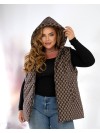 Жіноча демісезонна жилетка коричневого кольору 34586