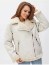 Жіноча дублянка молочного кольору 35977