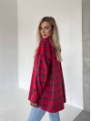 Жіноча фланелева сорочка в клітинку бордового кольору 31864