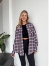 Жіноча фланелева сорочка в клітинку графiтового кольору 35246