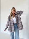 Жіноча фланелева сорочка в клітинку кавового кольору 31214