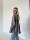 Жіноча фланелева сорочка в клітинку кавового кольору 31214