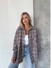 Жіноча фланелева сорочка в клітинку кавового кольору 31214