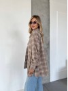Жіноча фланелева сорочка в клітинку кавового кольору 31865