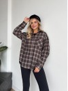 Жіноча фланелева сорочка в клітинку кавового кольору 35248
