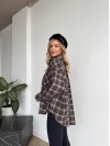 Жіноча фланелева сорочка в клітинку кавового кольору 35248