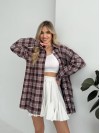 Жіноча фланелева сорочка в клітинку бордового кольору 31209