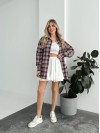 Жіноча фланелева сорочка в клітинку бордового кольору 31209