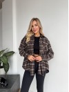 Жіноча фланелева сорочка в клітинку коричневого кольору 35245