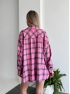 Женская фланелевая рубашка в клетку малинового цвета 31863