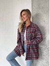 Жіноча фланелева сорочка в клітинку сiрого кольору 31211