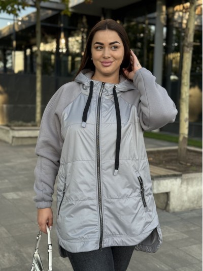 Женская куртка-кардиган серого цвета 34849