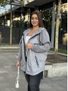 Жіноча куртка-кардиган сiрого кольору 34849