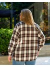 Жіноча сорочка в клітку кавового кольору 34038