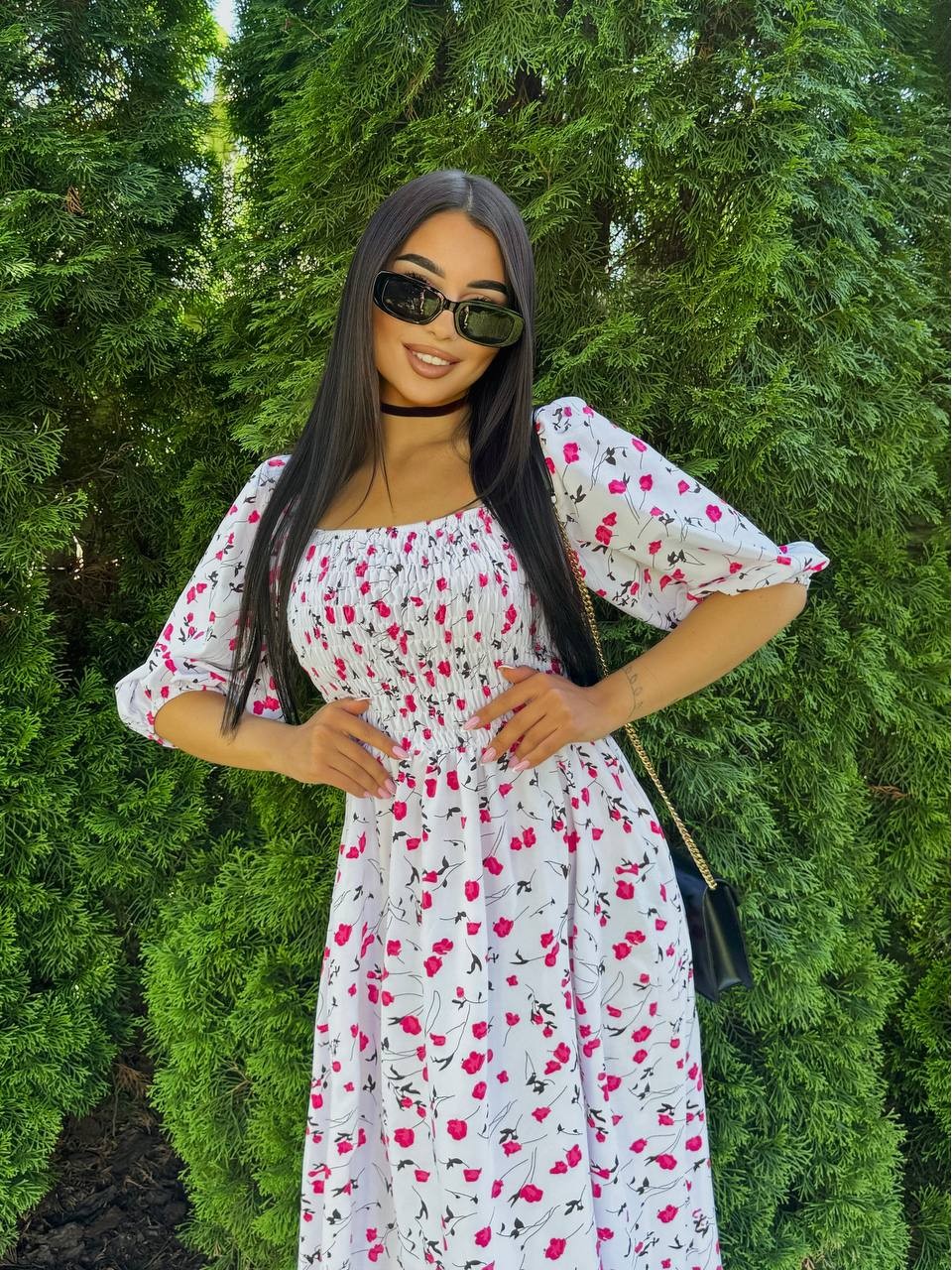 Женское платье макси белого цвета 33867