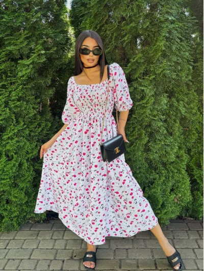 Жіноча сукня максі бiлого кольору 33867