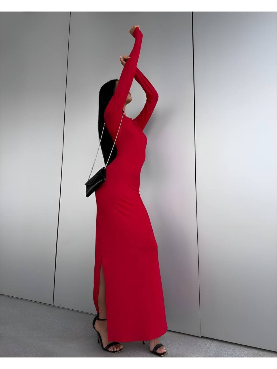 Жіноча сукня максі червоного кольору 34817