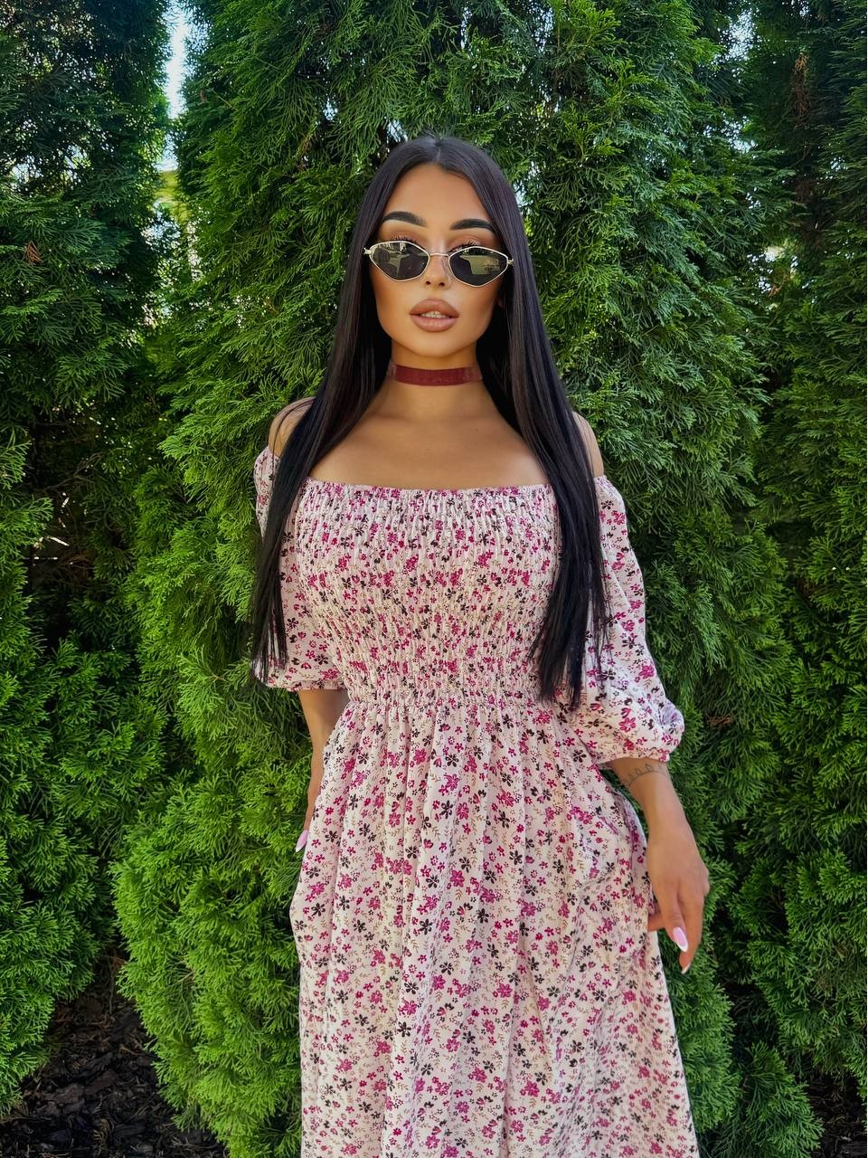 Жіноча сукня максі рожевого кольору 33868