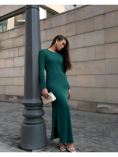 Жіноча сукня максі смарагдового кольору 34820