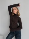 Жіноча тепла кофта на змiцi коричневого кольору 35589