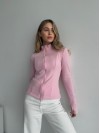 Женская теплая кофта на змейке розового цвета 35588