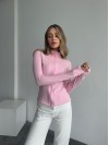 Женская теплая кофта на змейке розового цвета 35588