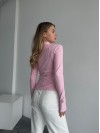 Женская теплая кофта на змейке розового цвета 35588