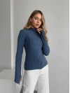 Жіноча тепла кофта на змiцi синього кольору 35590