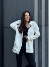 Женская теплая кофта свободного кроя молочного цвета 34937