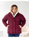 Жіноча зимова куртка бордового кольору 36062