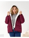 Жіноча зимова куртка бордового кольору 36062