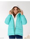 Жіноча зимова куртка м'ятного кольору 36060