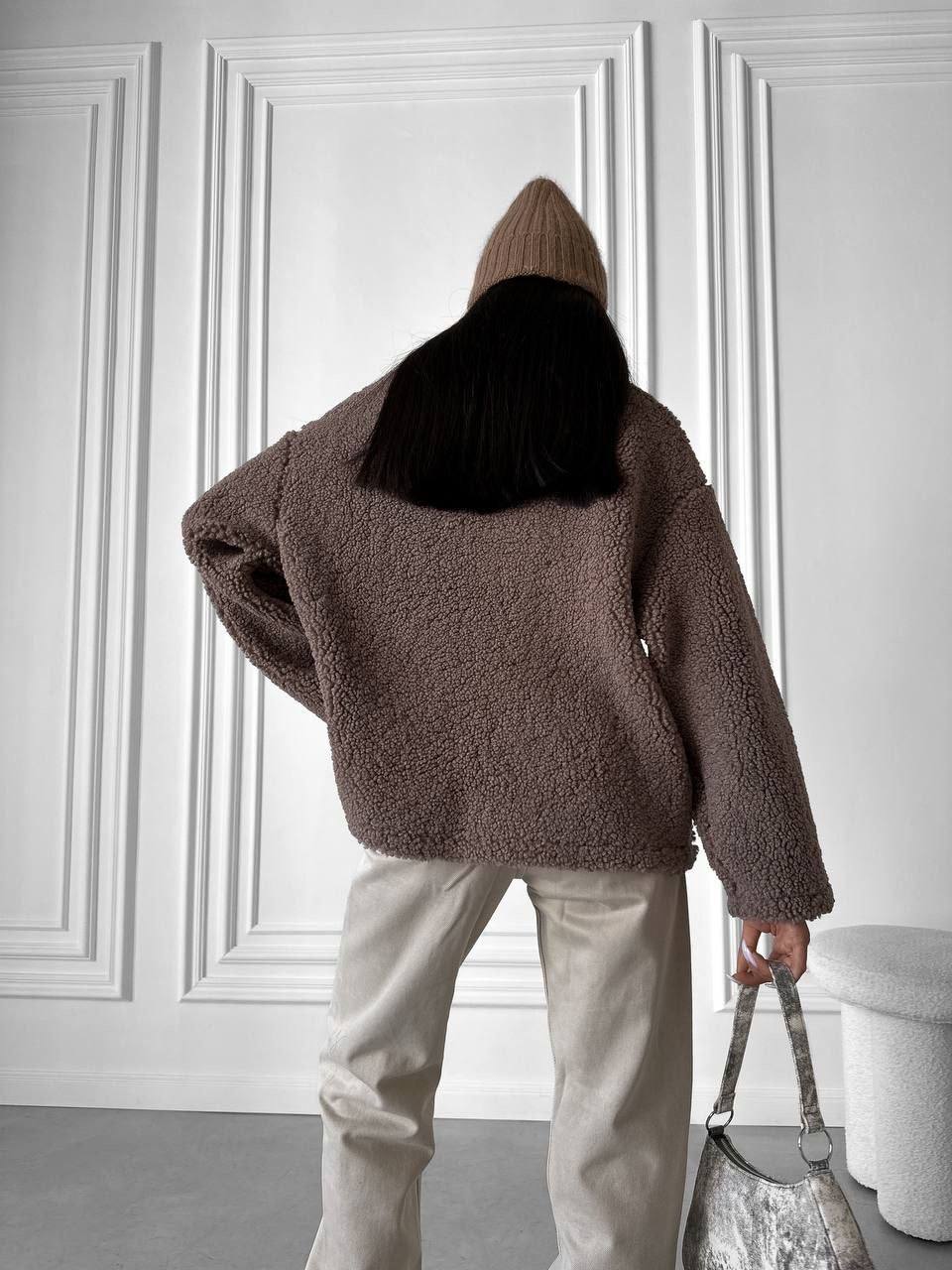 Жіноче худі букле коричневого кольору 34528