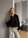 Жіноче худі вільного крою чорного кольору 35139