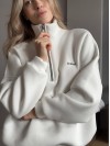 Жіноче худі вільного крою молочного кольору 35138