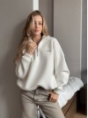 Жіноче худі вільного крою молочного кольору 35138