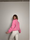 Женское худи свободного кроя розового цвета 34531