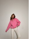 Женское худи свободного кроя розового цвета 34531