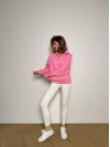 Женское худи свободного кроя розового цвета 34531