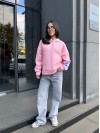 Женское спортивное худи на флисе розового цвета 35501