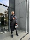 Жіноче зимове пальто-пуховик чорного кольору 35214