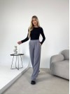 Женские ангоровые штаны графитового цвета 35402
