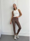 Жіночі легінси зі штрипками кавового кольору 34885