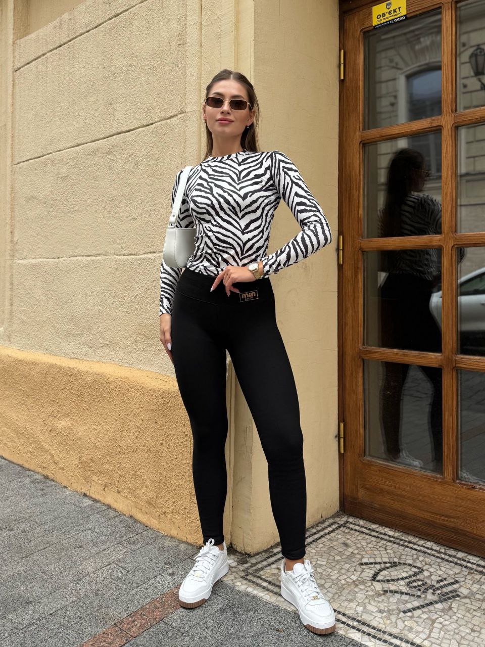 Жіночі лосини на хутрi чорного кольору 35367