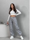 Жiночi широкi штани з кишенями сiрого кольору 34594