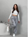 Жiночi широкi штани з кишенями сiрого кольору 34594