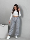 Жiночi широкi штани з кишенями сiрого кольору 34594