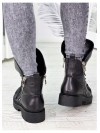 Жіночі шкіряні черевики на шнуровці (байка) чорного кольору 35044
