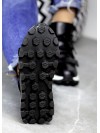 Жіночі шкіряні черевики Спорт на шнурівці (хутро) чорного кольору 34982